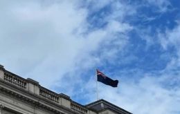 The Falkland Islands flag flew in Parliament Square
