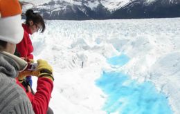 The spectacular Perito Moreno, a world tourist attraction in Patagonia.