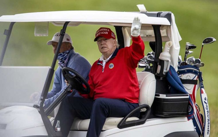 Trump said he was safe and that nothing would stop him (Pic Getty Images)